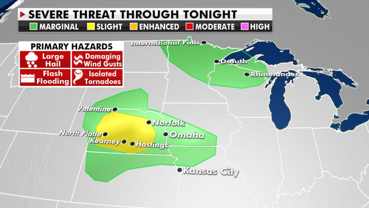 The Storm Prediction Center has issued a slight warning for severe weather conditions in Nebraska on Wednesday. 