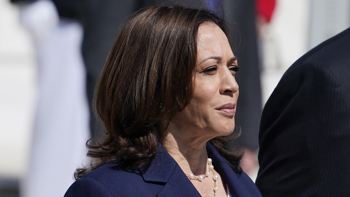 Vice President Kamala Harris at the Tomb of the Unknown Soldier in Arlington National Cemetery on Memorial Day, Monday, May 31, 2021, in Arlington, Va