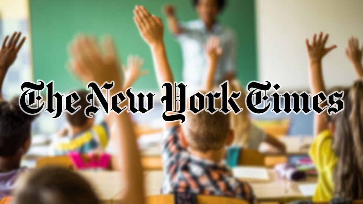 NY Times logo, classroom