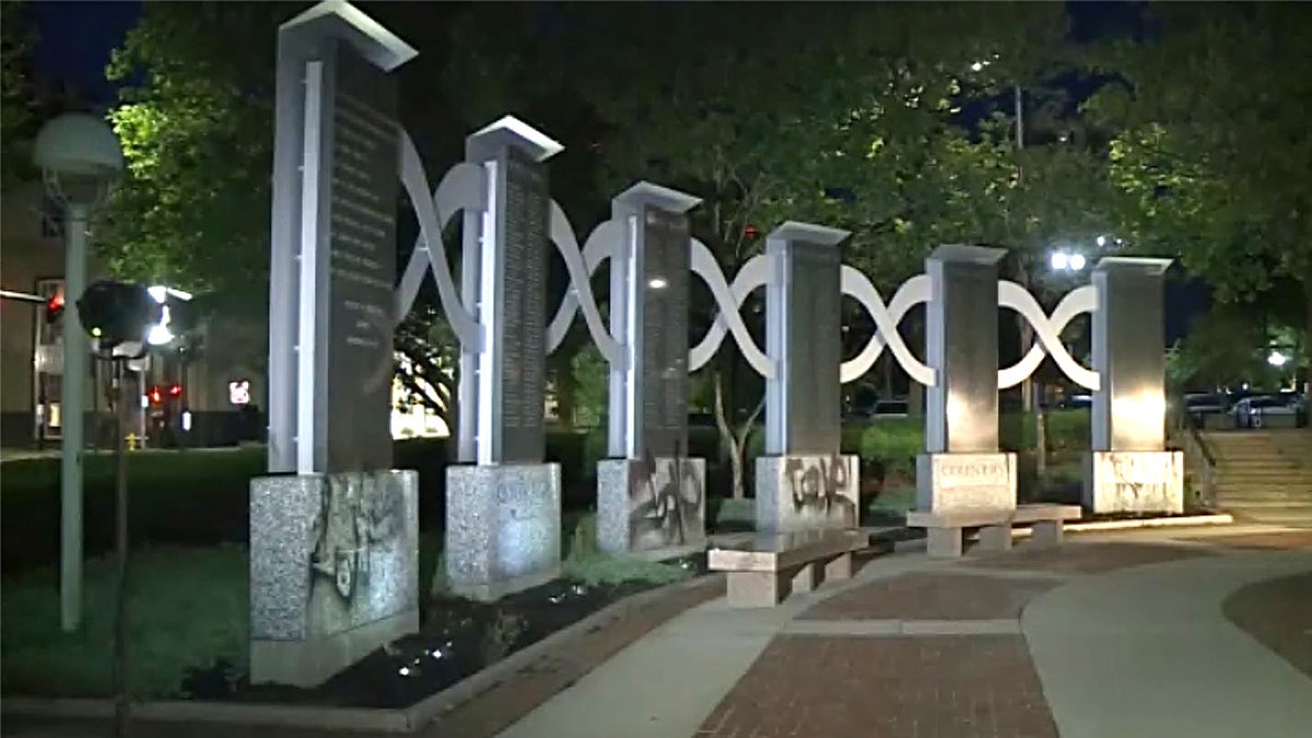 Vandalism at Providence War Memorial.