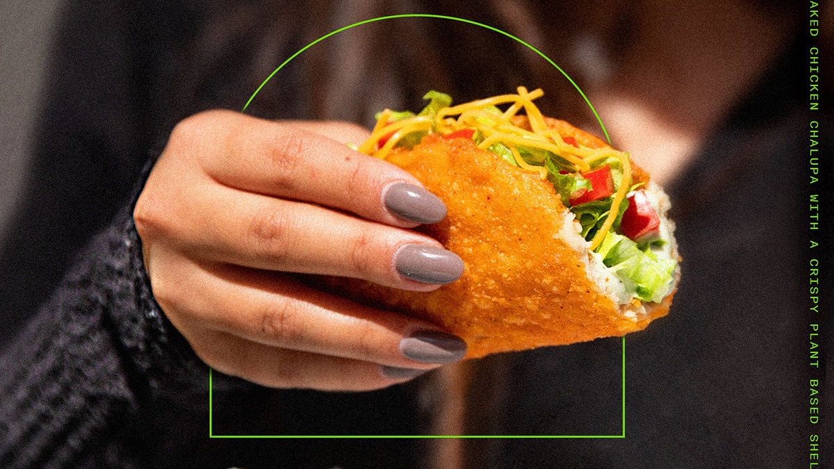 Taco Bell has launched a limited-time plant-based shell alternative for its Naked Chicken Chalupa at one location in Irvine, California. (Courtesy of Taco Bell)
