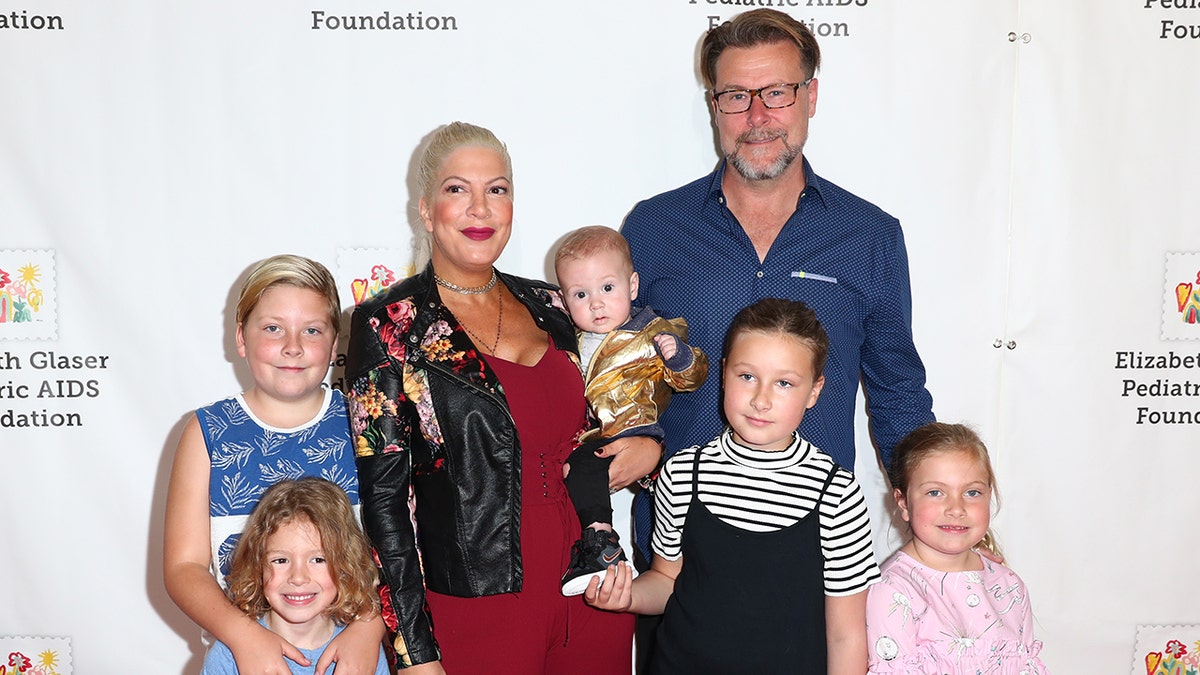 Tori Spelling, Dean McDermott and family at The Elizabeth Glaser Pediatric AIDS Foundation's 28th annual 'A Time For Heroes' family festival at Smashbox Studios on October 29, 2017 in Culver City, California. 