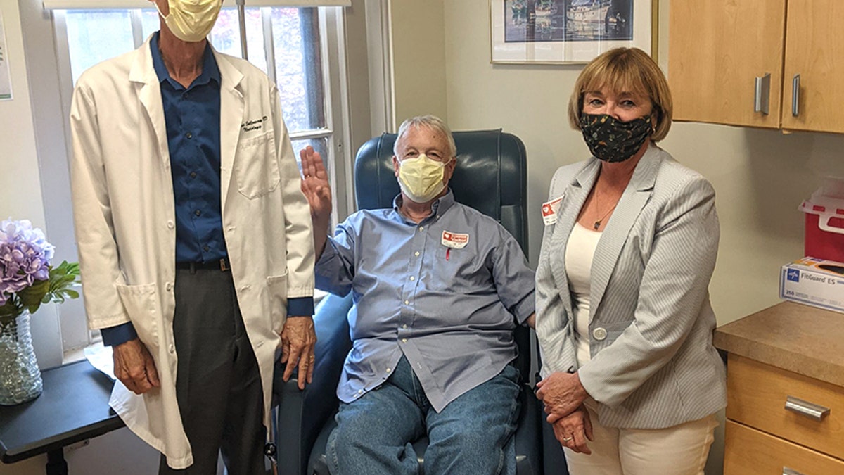 Dr. Stephen Salloway, director of the memory and aging program at Butler Hospital, patient Marc Archambault, and friend Karen Poole. (Photo courtesy of Care New England Health System and Butler Hospital)