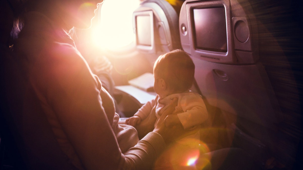 Jennifer Fulwiler, a comedian and mom of six kids, posted a video on TikTok last week encouraging people to stop getting angry when babies get fussy on airplanes. (iStock)
