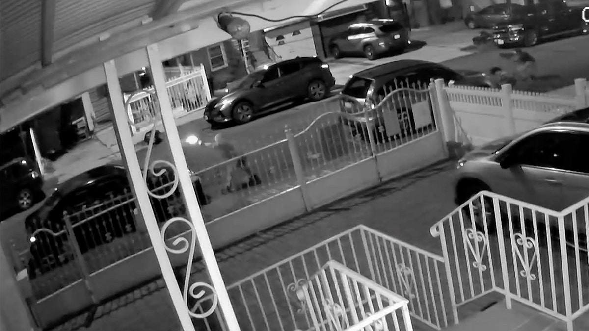 New surveillance video shows the moment gunmen opened fire on a Bronx street during a wild shootout between two groups. (Courtesy NYPD)