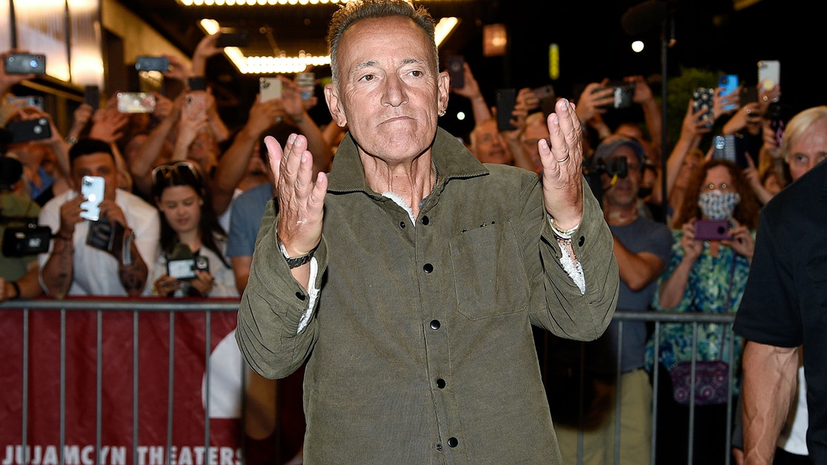 Springsteen exits out the stage door after the "Springsteen On Broadway" reopening night performance.