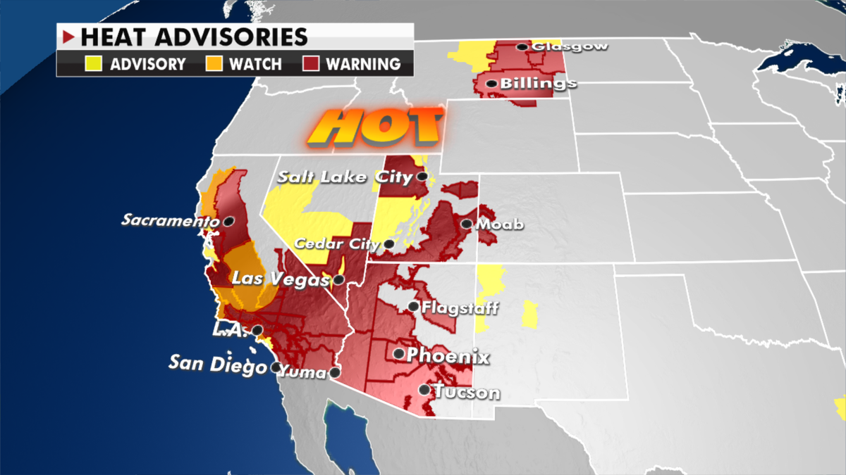 Heat advisories currently in effect. (Fox News)