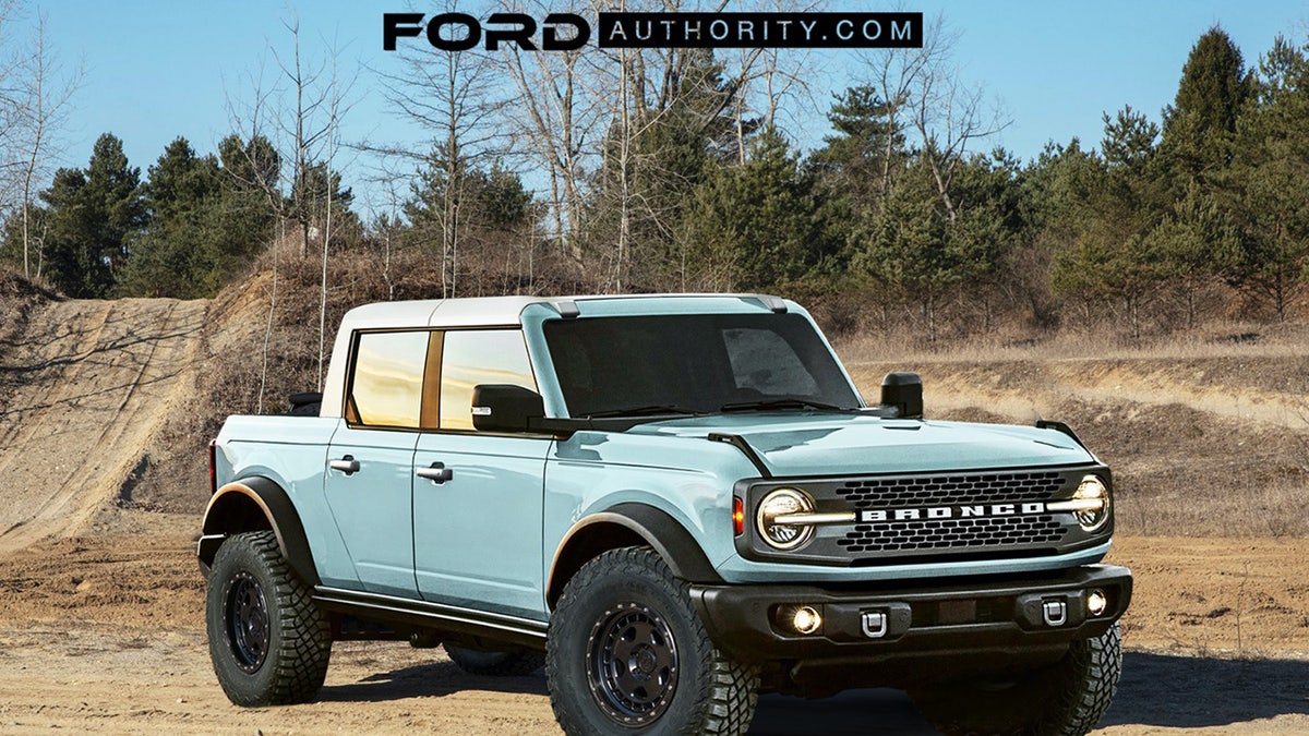 This Ford Authority rendering imagines what a 2021 Ford Bronco would look like as a pickup.