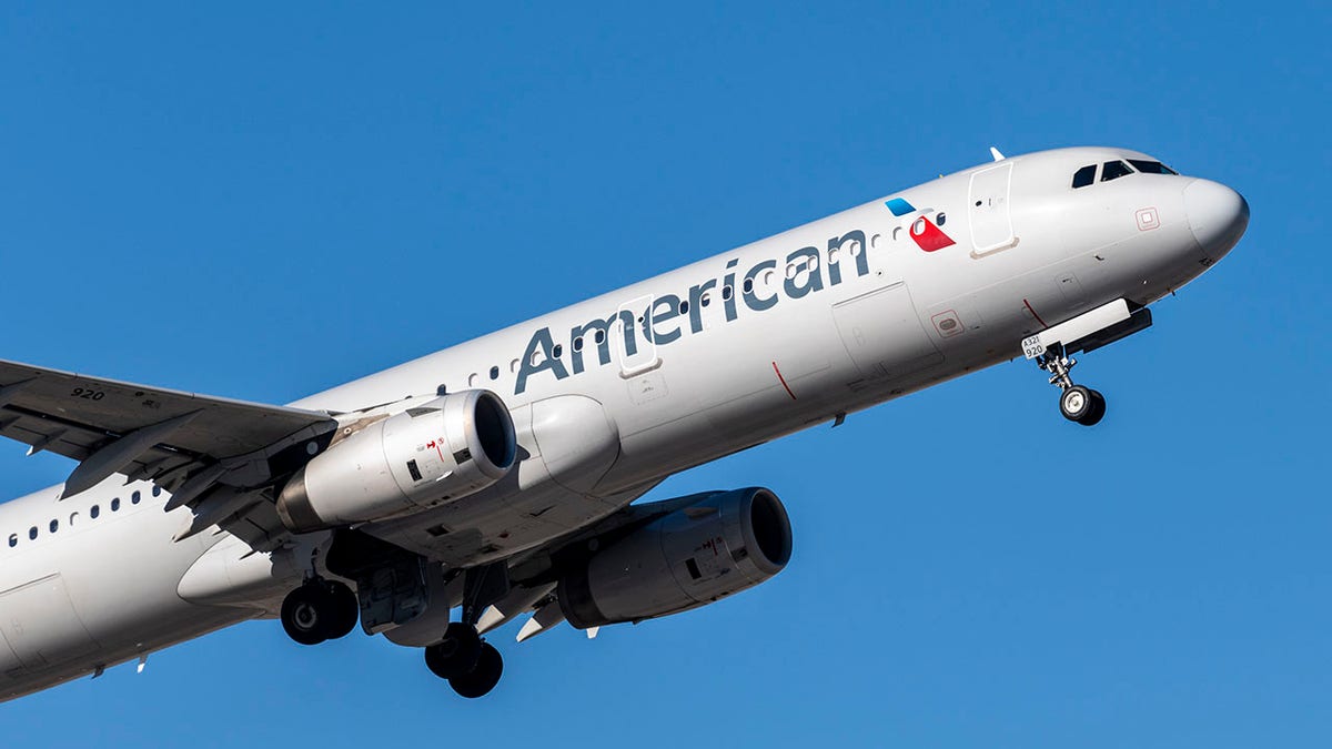 American Airlines prepares to land in Las Vegas, Nevada
