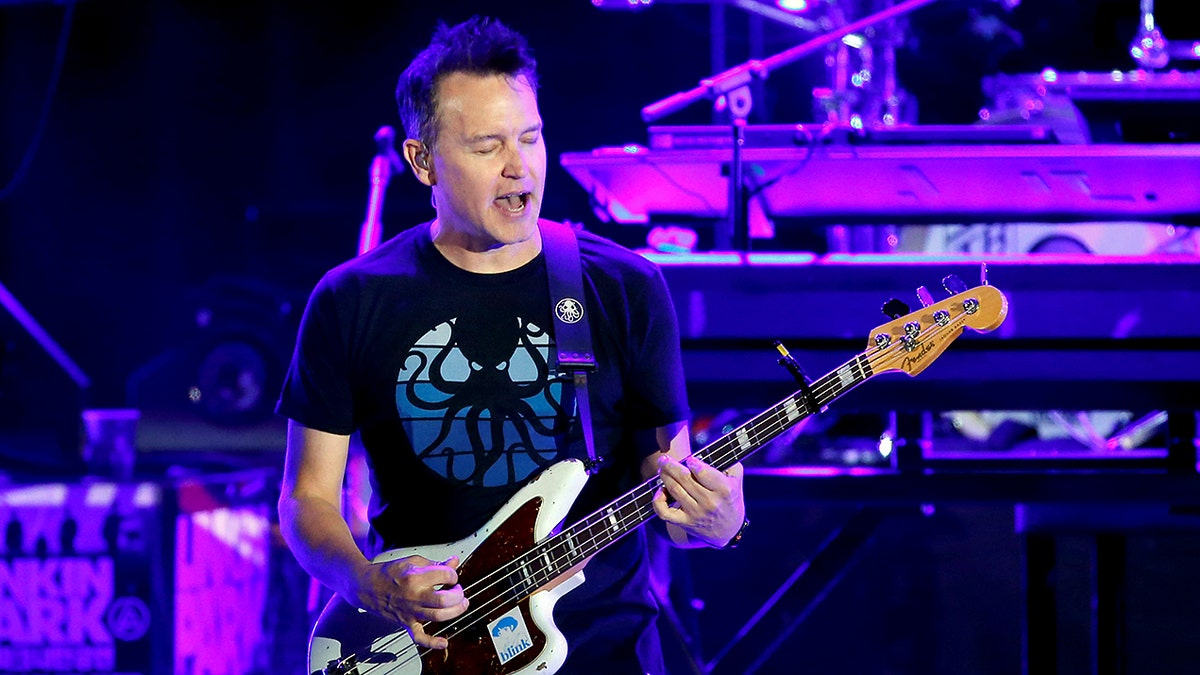 Mark Hoppus of Blink-182 performs during the "Linkin Park & Friends Celebrate Life in Honor of Chester Bennington" concert at Hollywood Bowl in Los Angeles, California, U.S., October 27, 2017. Picture taken October 27. REUTERS/Mario Anzuoni