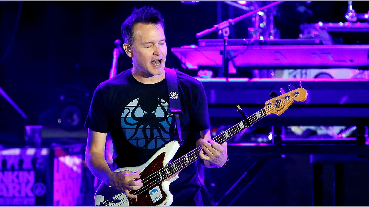 Mark Hoppus of Blink-182 performs during the "Linkin Park & Friends Celebrate Life in Honor of Chester Bennington" concert at Hollywood Bowl in Los Angeles, California, U.S., October 27, 2017. Picture taken October 27. REUTERS/Mario Anzuoni