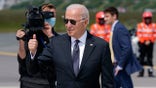 President Joe Biden boards Air Force One at Brussels Airport in Brussels, Tuesday, June 15, 2021. Biden is en route to Geneva. (AP Photo/Patrick Semansky)