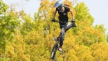 HIROSHIMA, JAPAN - APRIL 21: Chelsea Wolfe of the USA competes in the UCI BMX Freestyle Park World Cup on day three of the FISE Hiroshima at former Hiroshima Municipal Stadium on April 21, 2019 in Hiroshima, Japan. (Photo by Atsushi Tomura/Getty Images)