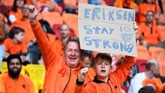 Fans in Amsterdam show support for Eriksen