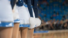 New York cheerleaders protesting COVID-19 vaccine requirement at HS championships