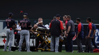 Indians' Josh Naylor stretchered off field after scary incident vs. Twins
