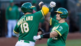 Moreland's 1,000th hit, Murphy's HR help A's down Angels 8-5