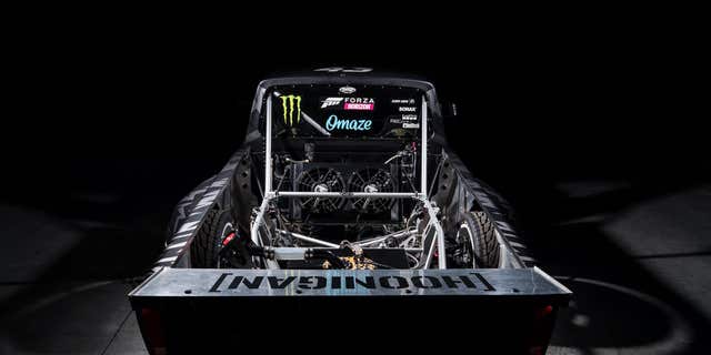 The Hoonicorn's "bed" exposes the frame and rear mechanicals.