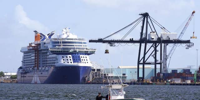 The Celebrity Edge cruise ship is docked at Port Everglades, Tuesday, June 22, 2021, in Fort Lauderdale, Fla. The Celebrity Edge is set to sail on Saturday from Fort Lauderdale. It will be the first cruise ship to leave a U.S. port with ticketed passengers since the onset of the pandemic, which halted sailing. (AP Photo/Lynne Sladky)