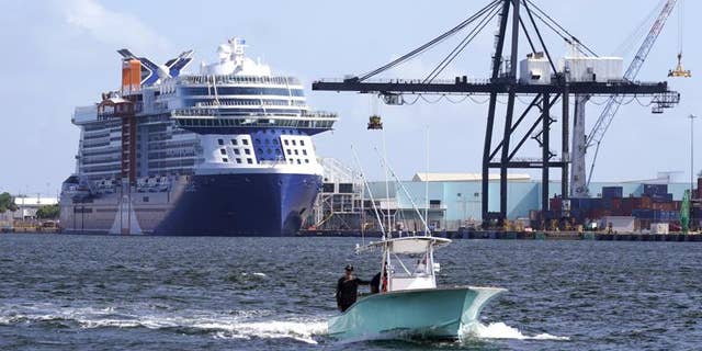 The Celebrity Edge cruise ship is docked at Port Everglades, Tuesday, June 22, 2021, in Fort Lauderdale, Fla. The Celebrity Edge is set to sail on Saturday from Fort Lauderdale. It will be the first cruise ship to leave a U.S. port with ticketed passengers since the onset of the pandemic, which halted sailing. (AP Photo/Lynne Sladky)