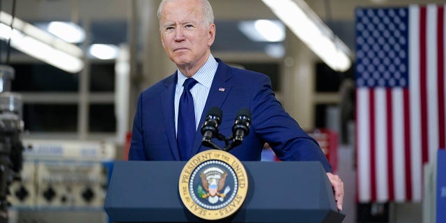 President Joe Biden delivers remarks on the economy at the Cuyahoga Community College Metropolitan Campus, Thursday, May 27, 2021, in Cleveland.