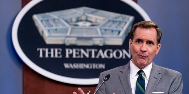 Pentagon spokesman John Kirby speaks during a media briefing at the Pentagon in Washington, Tuesday, June 1, 2021. (AP Photo/Andrew Harnik)