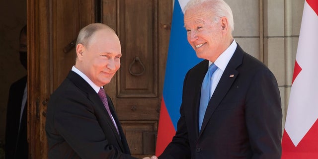 President Joe Biden and Russian President Vladimir Putin, arrive to meet at the 'Villa la Grange', Wednesday, June 16, 2021, in Geneva, Switzerland. (Saul Loeb/Pool via AP)