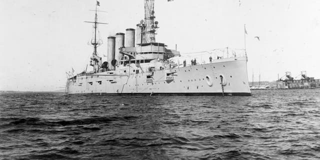In this Jan. 28, 1915, file photo, made available by the U.S. Naval History and Heritage Command shows the USS San Diego while serving as flagship of the Pacific Fleet. Asian Americans, veterans and civilians in the U.S. and the Philippines are campaigning to name a Navy warship for a Filipino sailor on the USS San Diego who bravely rescued two crew members when their ship caught fire more than century ago, earning him a prestigious and rare Medal of Honor. (U.S. Naval History and Heritage Command via AP, File)