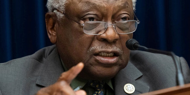 Chairman Rep.  James Clyburn, D.S.C., speaks as Federal Reserve Board Chairman Jerome Powell testifies about the Federal Reserve's response to the coronavirus pandemic during a House Oversight and Reform Select Subcommittee on the Coronavirus hearing on Capitol Hill in Washington, Tuesday, June 22, 2021.
