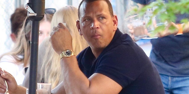 Alex Rodriguez was spotted eating at Bar Pitti on June 5, 2021 in New York City, New York. The former Yankee Yankee is believed to be hunting for apartments in Tribeca and the Upper West Side. (Photo by LRNYC / MEGA / GC Images)
