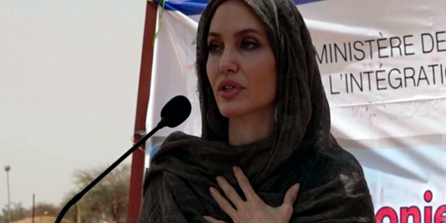 Angelina Jolie speaking in Burkina Faso
