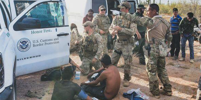 A group of migrants who rescued by border patrol agents last week.