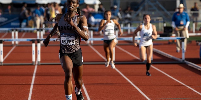 CeCe Telfer of Franklin Pierce wins the 400-meter hurdles during the Division II Men's and Women's Outdoor Track & Field Championships held at Javelina Stadium on May 25, 2019, in Kingsville, Texas.