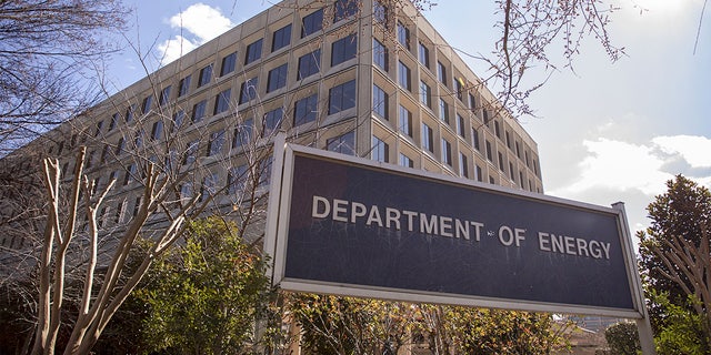 Signs are seen outside the U.S. Department of Energy (DOE) headquarters in Washington, D.C., U.S., Friday, Feb. 14, 2020. 