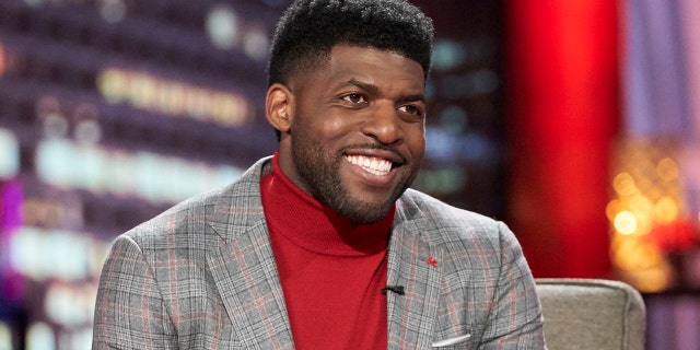 Emmanuel Acho filled in for Harrison during the final episode of the most recent season of ‘The Bachelor.’ (Craig Sjodin via Getty Images)