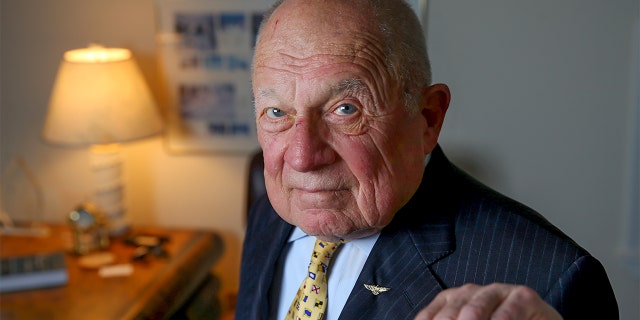 Famed trial lawyer F. Lee Bailey poses in his office in Yarmouth, Maine., on June 29, 2016. (Photo by Jonathan Wiggs/The Boston Globe via Getty Images)