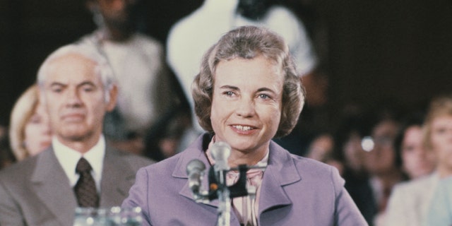 Arizona Judge Sandra Day O'Connor testifies at her confirmation hearing in September 1981. (Keystone/Hulton Archive/Getty Images)