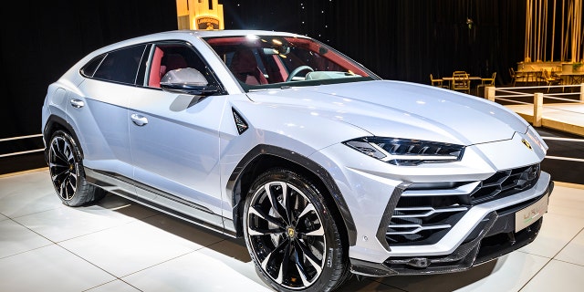 BRUSSELS, BELGIUM - JANUARY 8: Lamborghini Urus luxury performance SUV car on display at Brussels Expo on January 8, 2020 in Brussels, Belgium. The Urus is powered by a 641 hp4.0 L twin-turbocharged V8 and is the second SUV car produced by Lamborghini. (Photo by Sjoerd van der Wal/Getty Images)