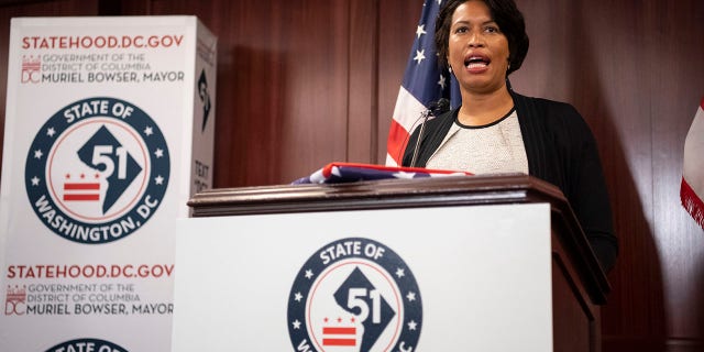 UNITED STATES - JUNE 16: District of Columbia Mayor Muriel Bowser speaks during a news conference on D.C. statehood in the Capitol in Washington on Tuesday, June 16, 2020. Bowser told the Senate Tuesday, June 22, 2021, during testimony before the U.S. Senate Committee on Homeland Security & Governmental Affairs that "the disenfranchisement of Washingtonians is the most glaring civil rights and voting rights issue of our time." (Photo by Caroline Brehman/CQ-Roll Call, Inc via Getty Images)