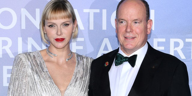 HSH Princess Charlène of Monaco and HSH Prince Albert II of Monaco attend the Monte-Carlo Gala For Planetary Health on September 24, 2020, in Monte-Carlo, Monaco.