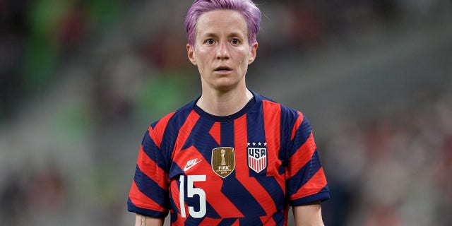 Megan Rapinoe #15 of the United States looks on during a WNT Summer Series game against Nigeria at Q2 Stadium on June 16, 2021 in Austin, Texas.