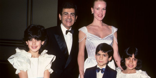 Radio personality Casey Kasem, wife Jean Kasem, daughter Kerri Kasem, son Michael Kasem and daughter Julie Kasem attend the Lebanon-Syrian American Society of Greater Los Angeles Man of the Year Awards on January 25, 1985, at the Beverly Wilshire Hotel in Beverly Hills, California. 