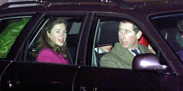 Prince Charles with his sons Prince William and Prince Harry and their nanny Tiggy Legge-Bourke at Zurich Airport. The family was embarking on a skiing holiday.