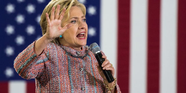 Democratic presidential candidate Hillary Clinton delivers a speech during a campaign rally at Northern Community College in Annandale, Washington, on July 14, 2016. (Samuel Corum/Anadolu Agency/Getty Images)