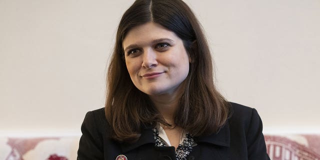 Rep. Haley Stevens listens during an interview on Capitol Hill in Washington on Oct. 16, 2019.