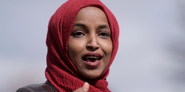 Rep. Ilhan Omar speaks in Brooklyn Center, Minnesota, on April 20, 2021.