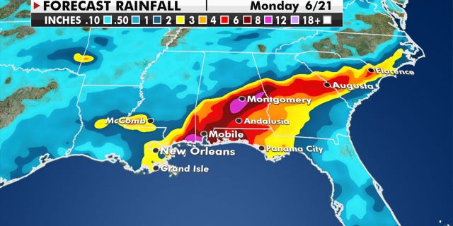 Rainfall and flooding is expected to impact the northern Gulf Coast on Friday, spreading into the Southeast