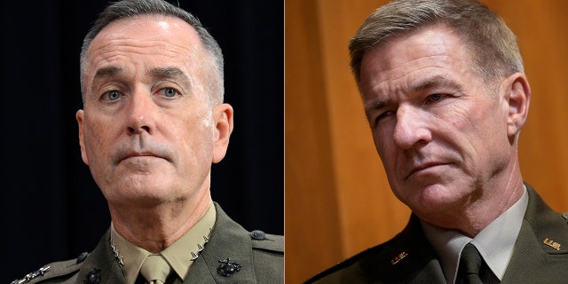 Joseph Francis Dunford Jr., left, is a retired Marine Corps four-star general; James Charles McConville is the 40th chief of staff of the Army.