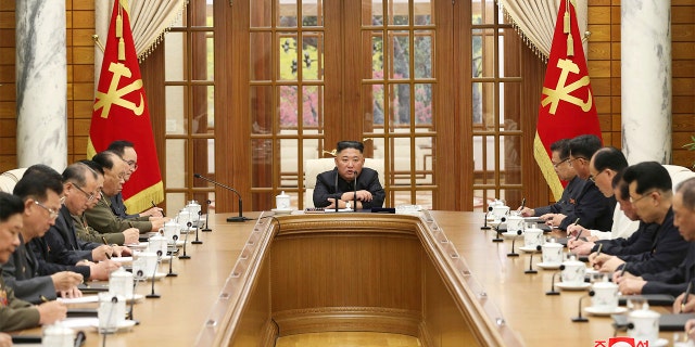 In this photo provided by the North Korean government, Kim Jong Un is attending a meeting in Pyongyang, North Korea, on Friday, June 4, 2021. 