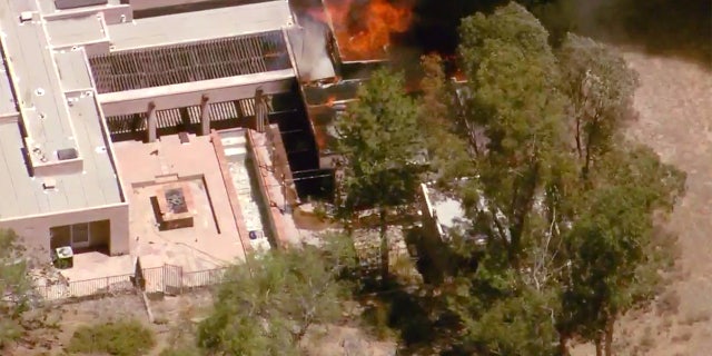 Screengrab from chopper video above the firehouse.